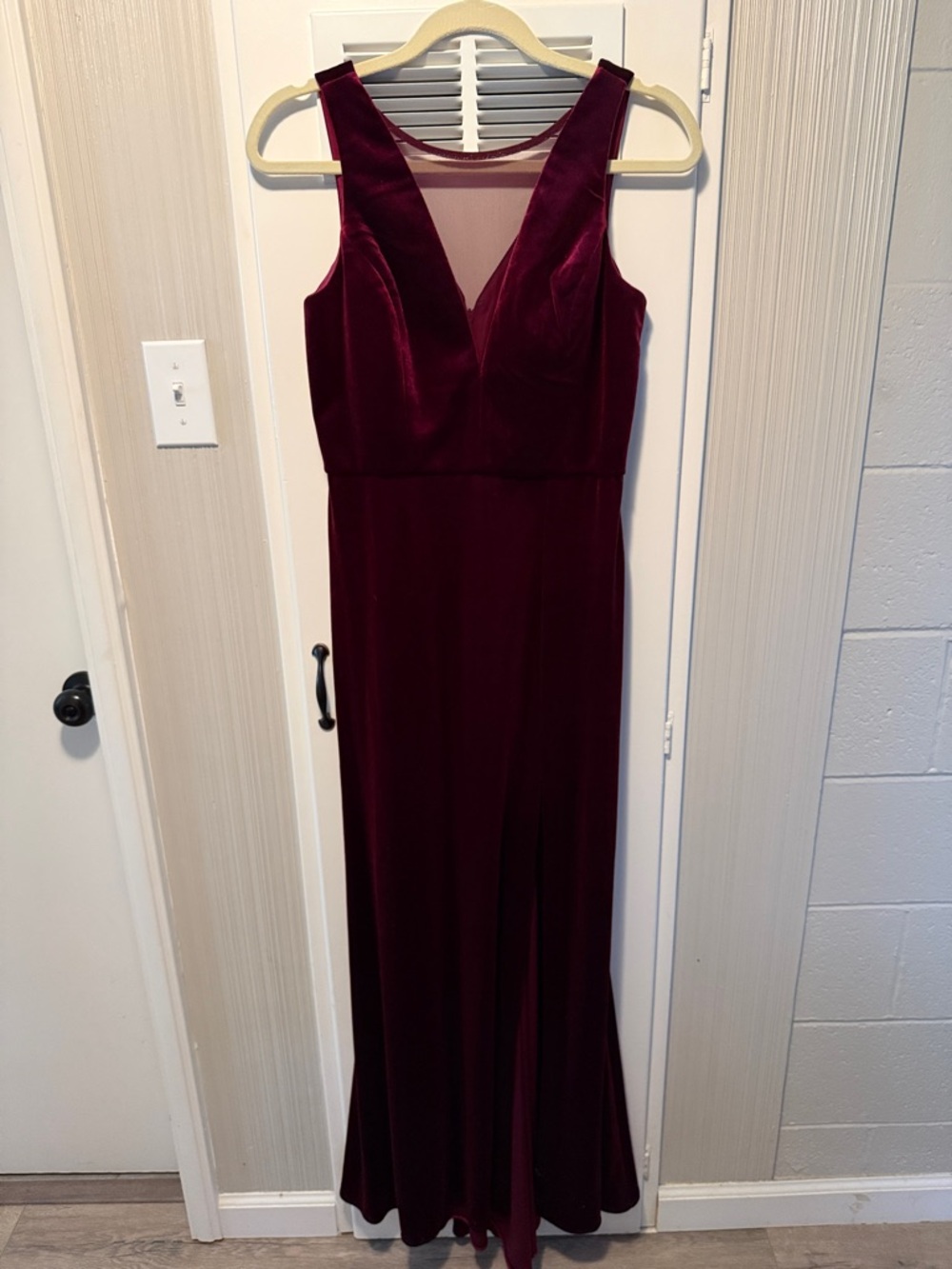 Night Way Collections Wine Velvet Maxi Gown